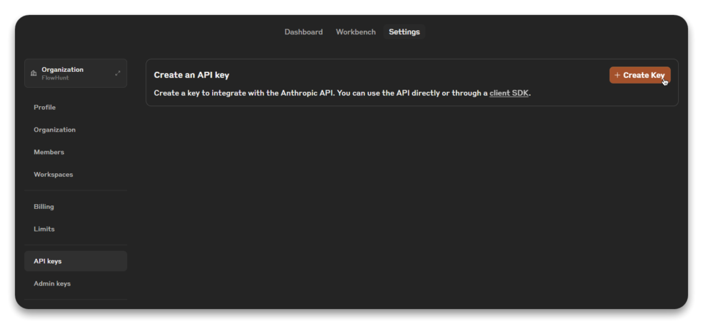 Acquiring Anthropic API Key