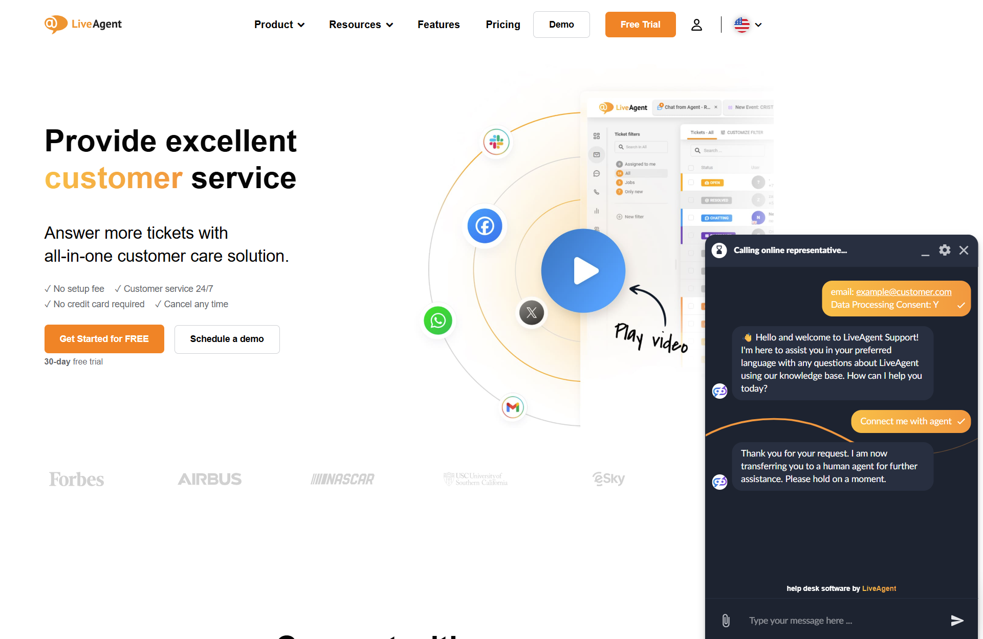 LiveAgent FlowHunt AI chatbot implementation