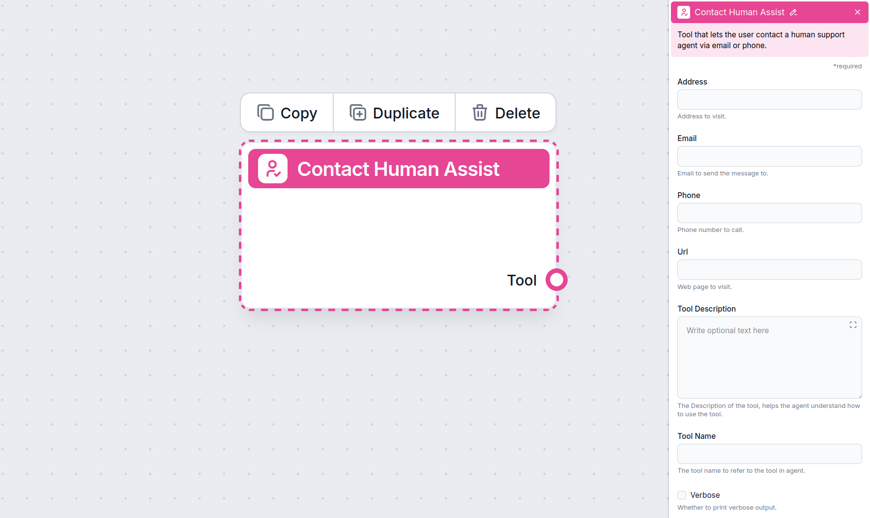 Contact Human Assist Tool component in FlowHunt