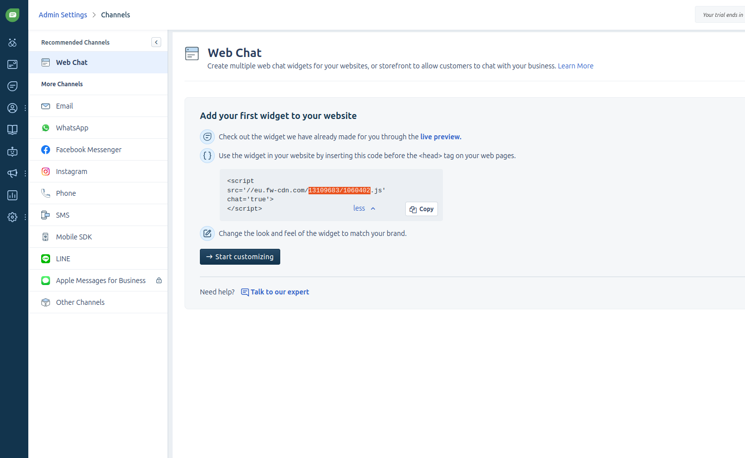 Freshchat Script URL