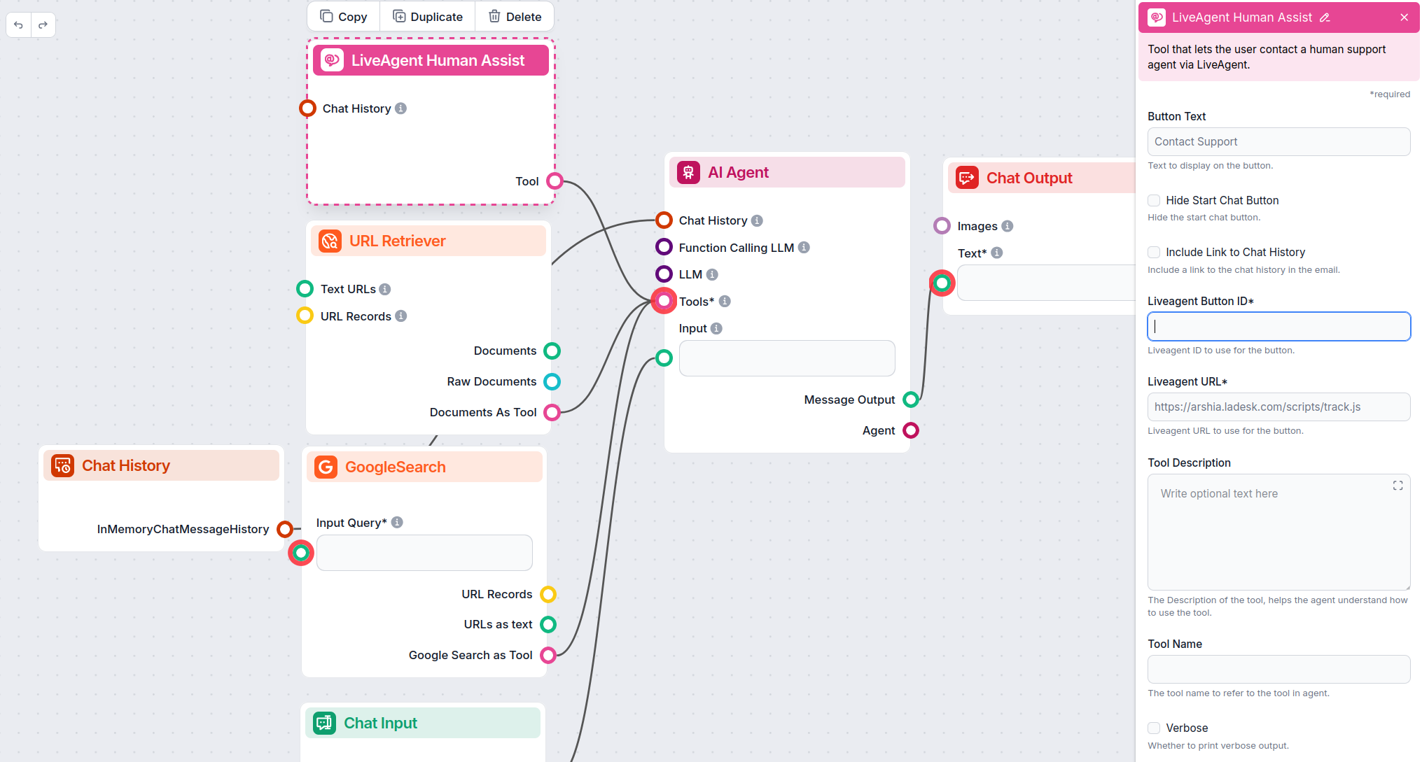 Insert button ID to LiveAgent Human Assist Tool