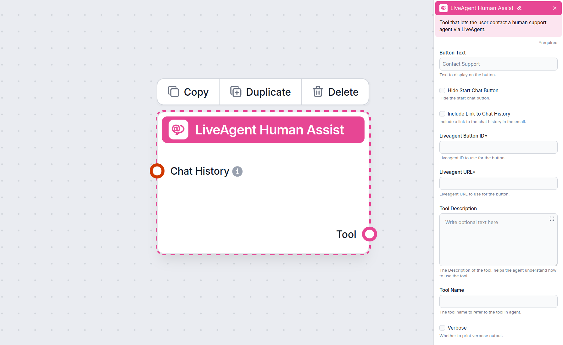 LiveAgent Human Assist Tool in FlowHunt