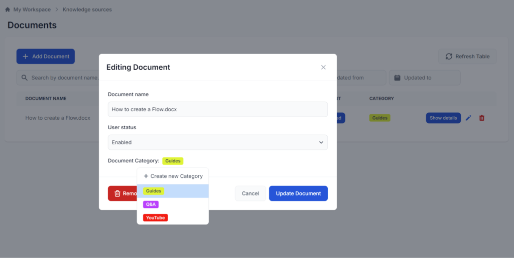 Editing Document in FlowHunt
