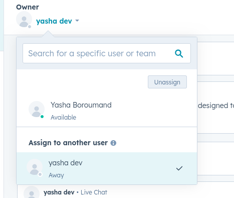 Reassigning thread owner in HubSpot