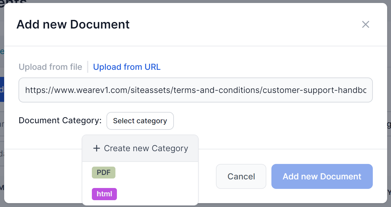 Adding new Document category
