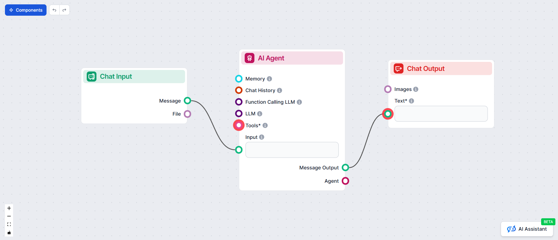 FlowHunt components menu