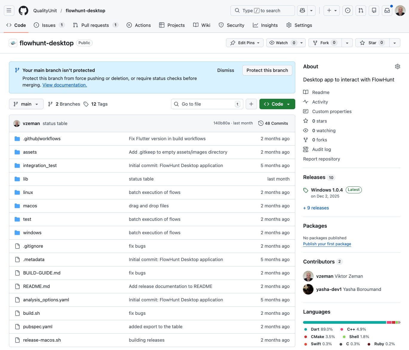 GitHub'da FlowHunt Masaüstü açık kaynak uygulaması