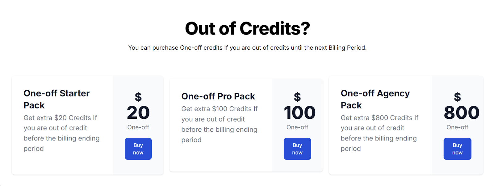 Buy additional Credits on FlowHunt