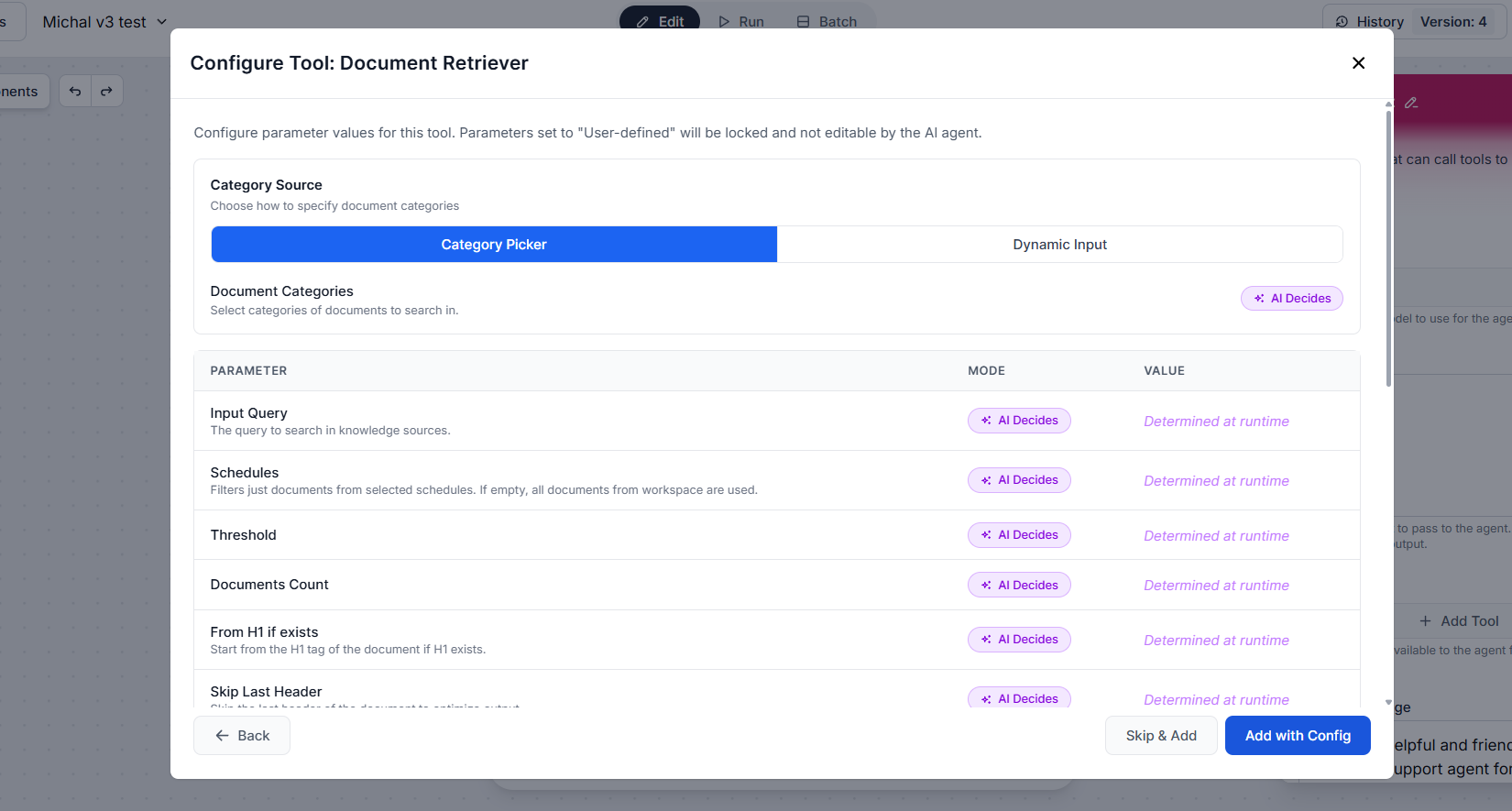 Tool configuration