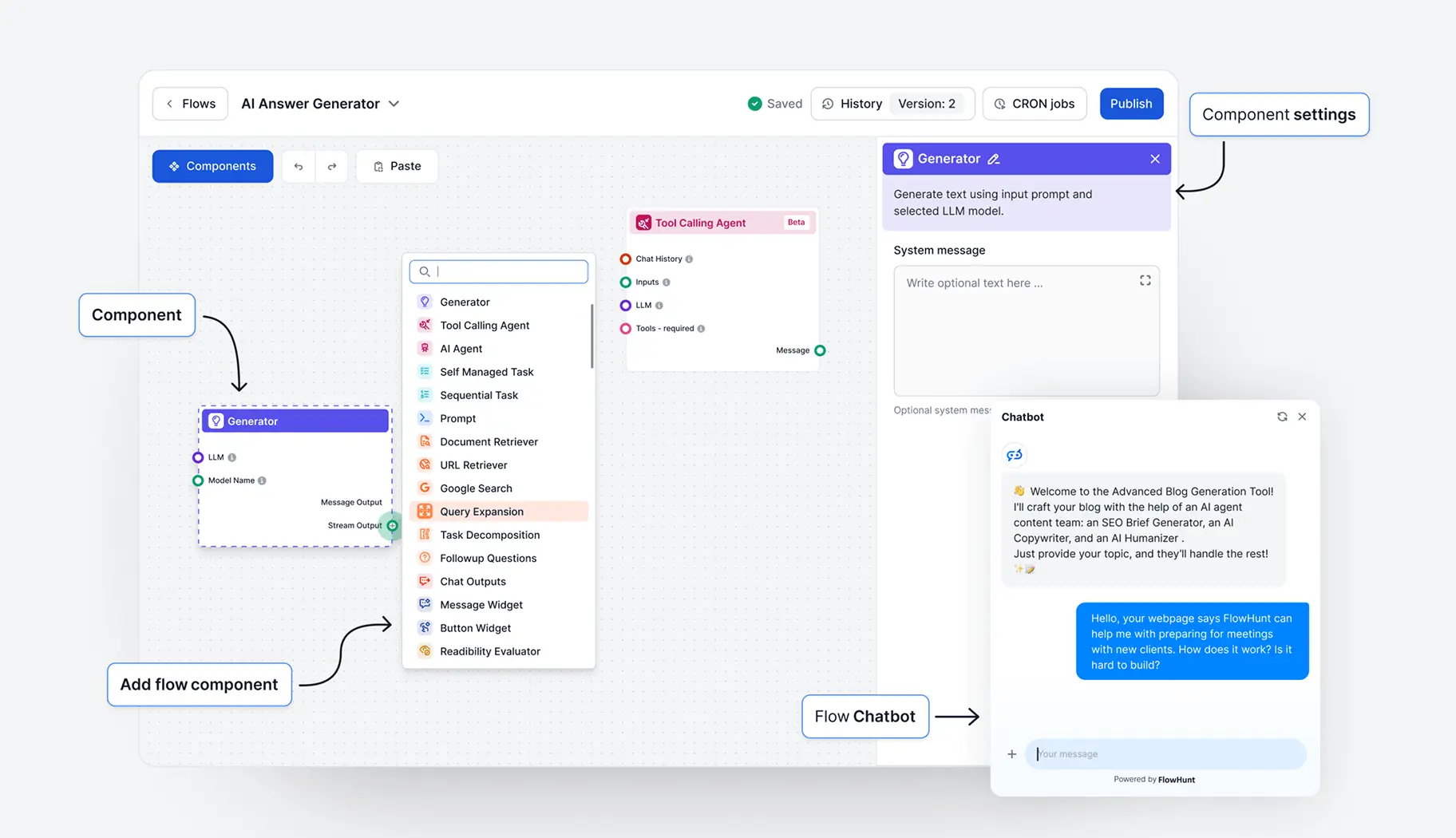 Overview of FlowHunt Builder