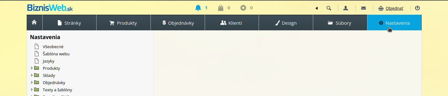 BiznisWeb.sk API nastavenia
