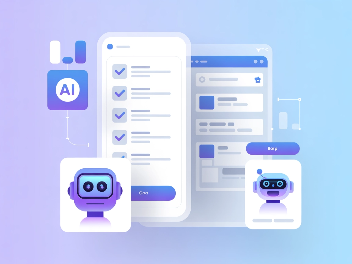 Minimalist illustration of todo list app with AI chatbot integration