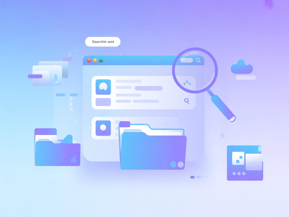 Minimalist vector illustration representing fast, cross-platform file search