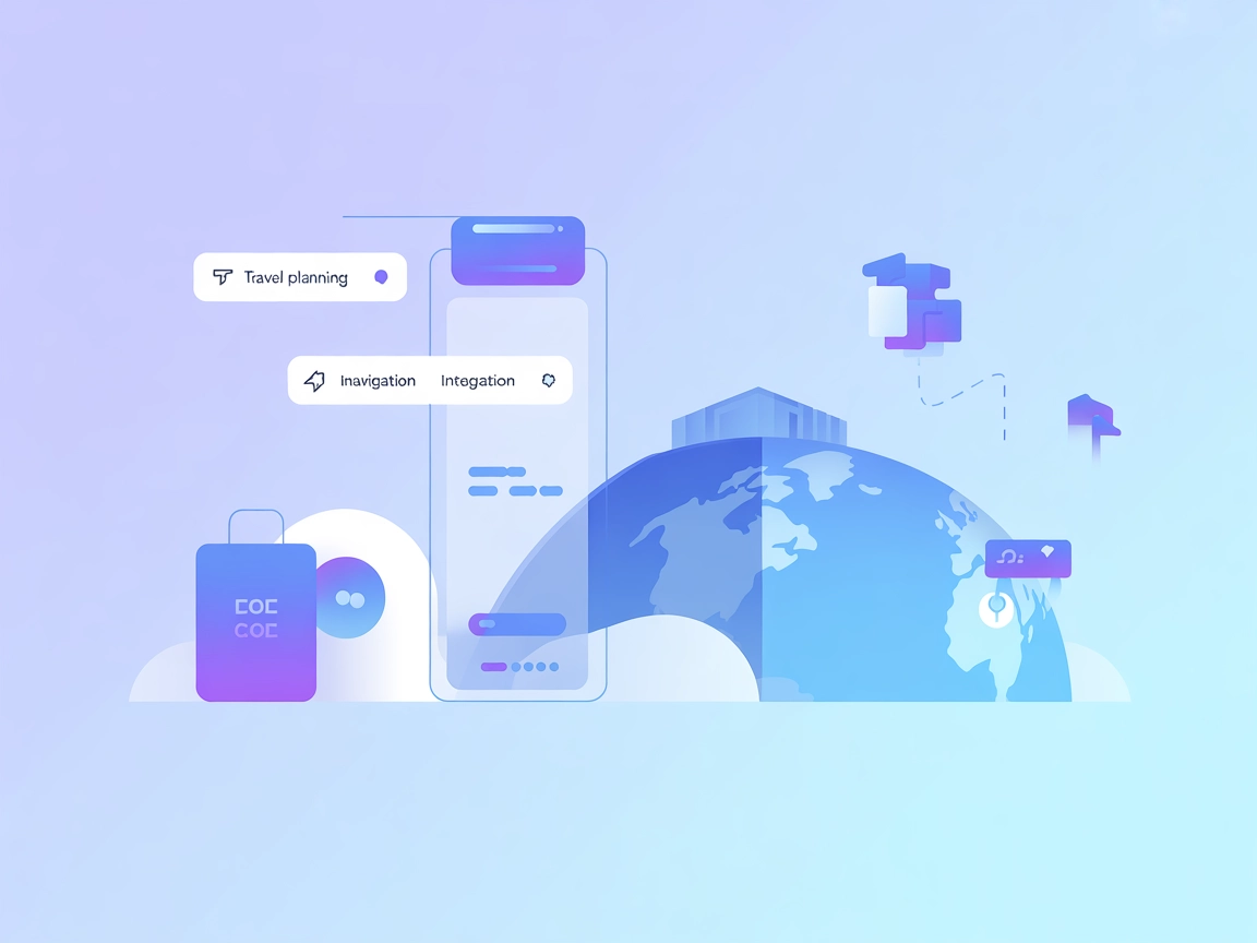Minimalistic travel planner and map integration illustration