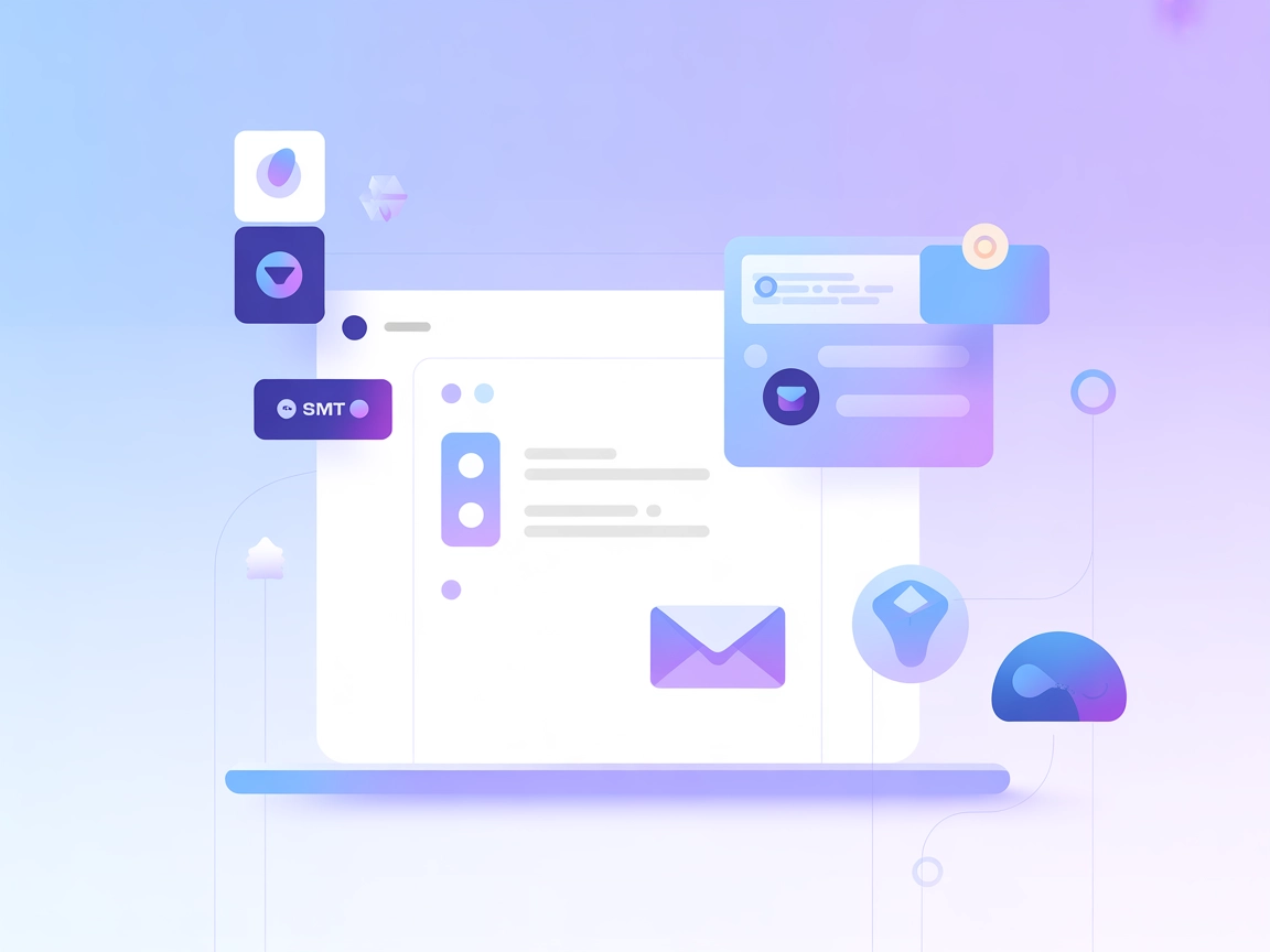 Minimalist vector image of sending emails securely with attachments