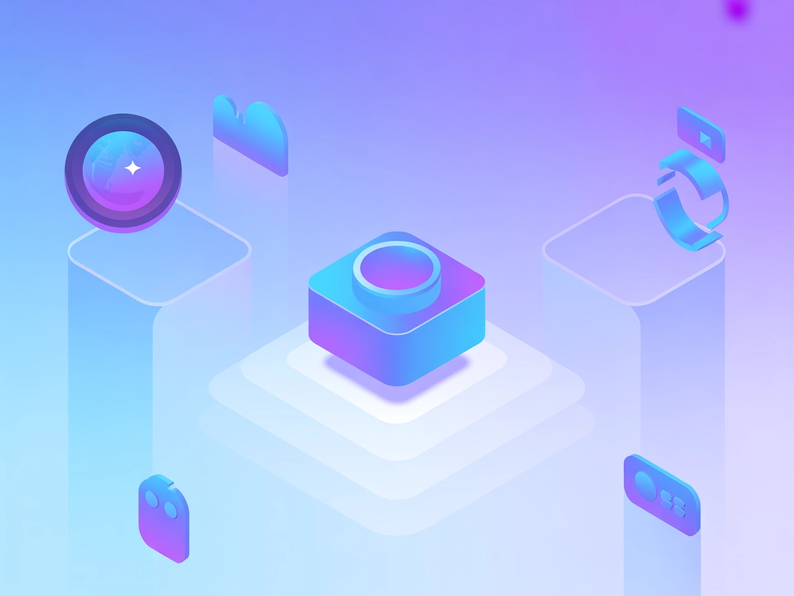 Container and server deployment icons in a minimalist blue-purple SaaS style