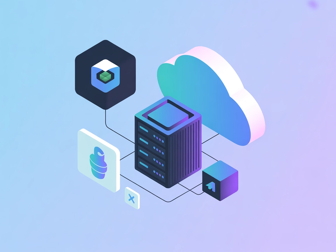 Minimalist illustration with Node.js, Docker, server, and cloud icons