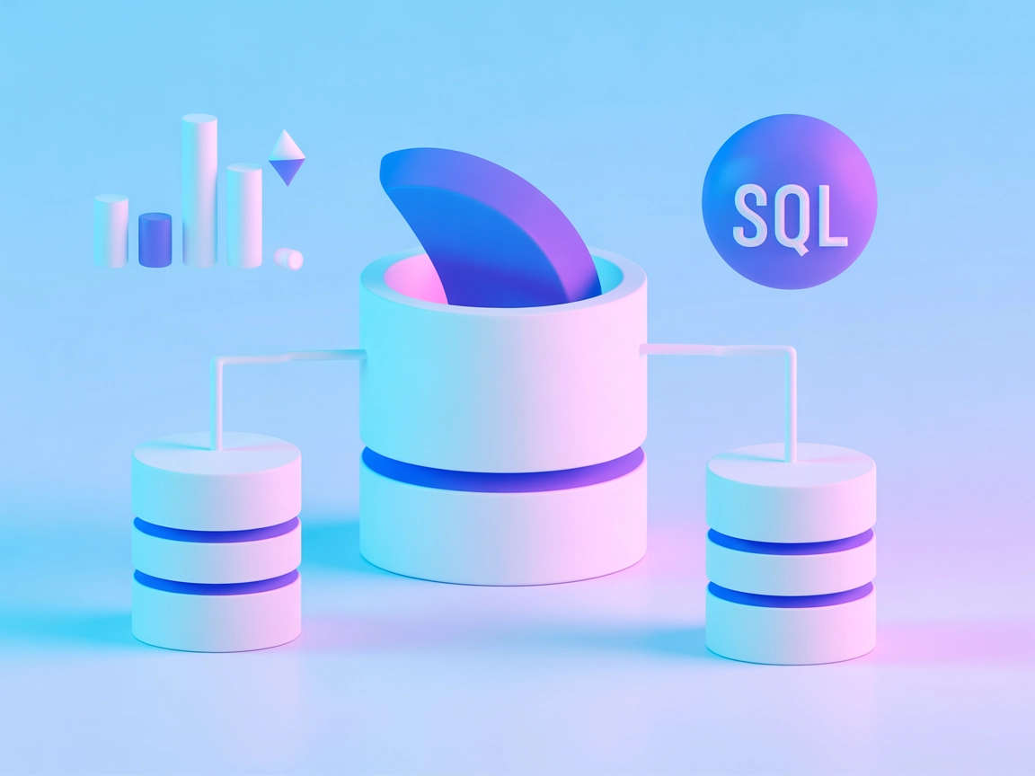 Minimalist vector image representing SQL query and analytics