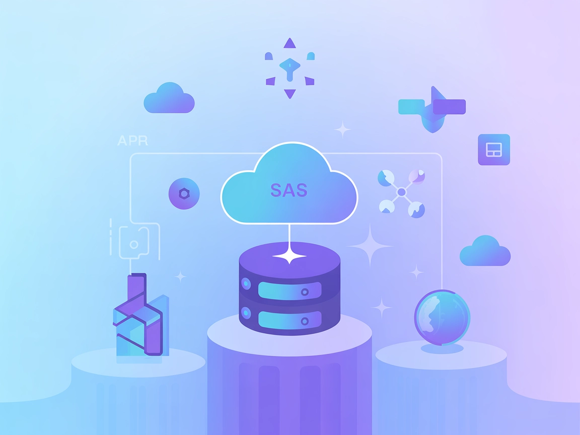 Vektorikoner for skysøk, databaser og API-integrasjon i minimalistisk SaaS-stil