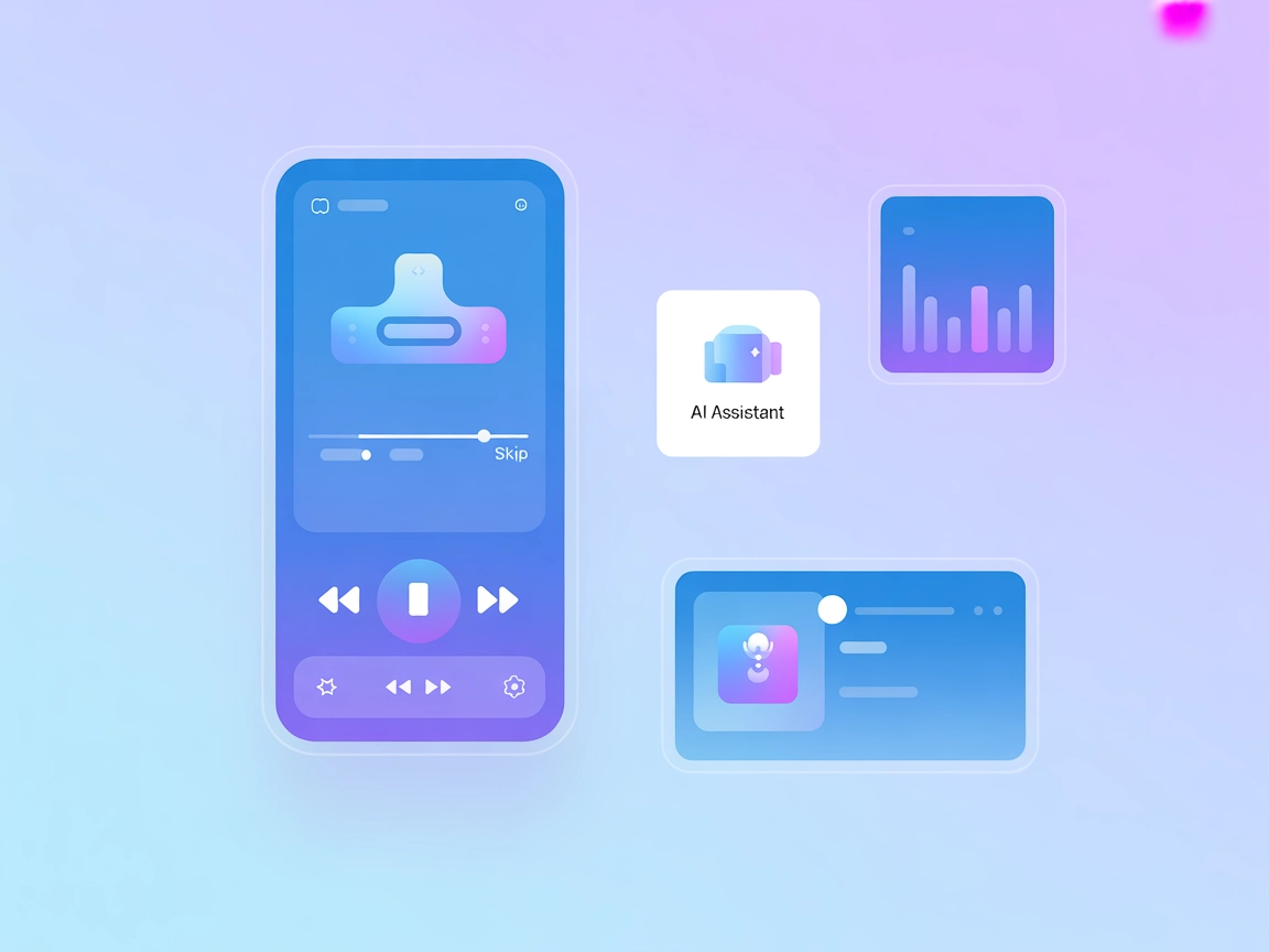 Minimalist Spotify controls and AI symbols