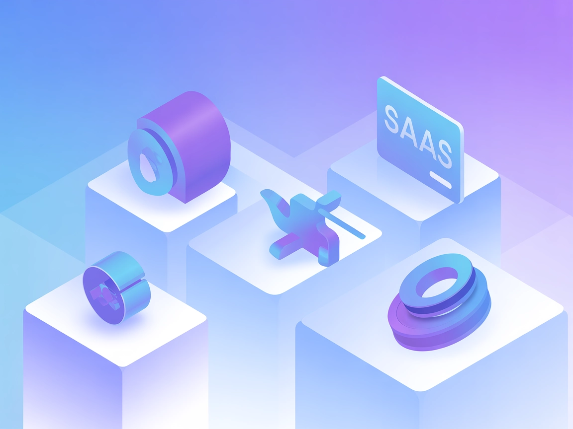 모델 컨텍스트 통합을 보여주는 미니멀리스트 SaaS 벡터