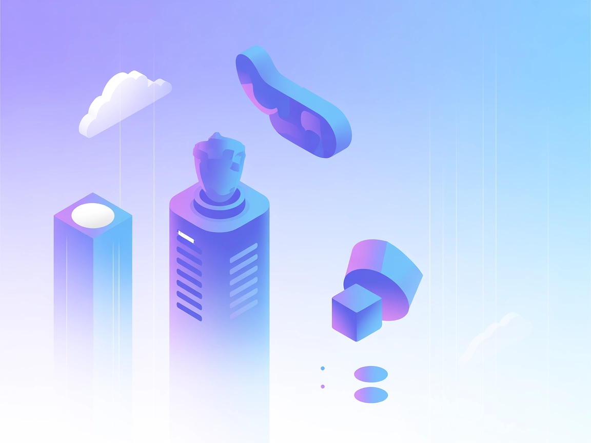 Microsoft Learn MCP 서버와 AI 에이전트, IDE 도구의 통합을 나타내는 미니멀리스트 벡터 일러스트