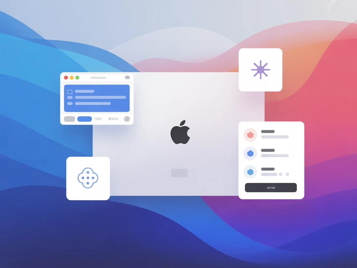Minimalistisk illustration, der repræsenterer iMCP-integration med macOS og AI