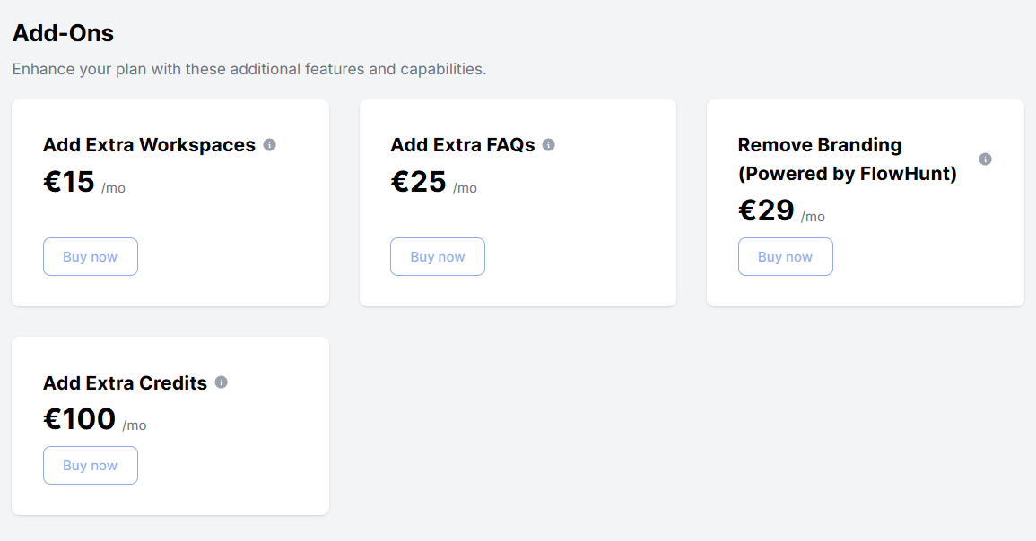 Add-on credits