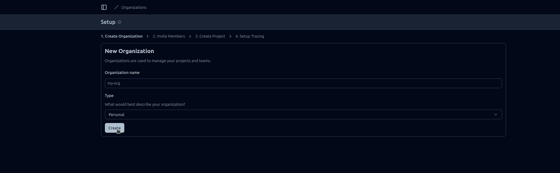 Creating a Langfuse Organization