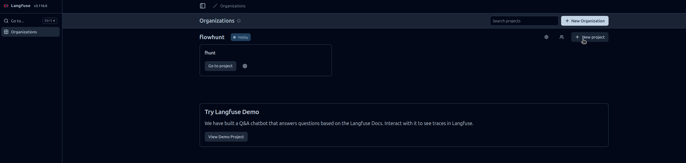 Creating a Langfuse Project