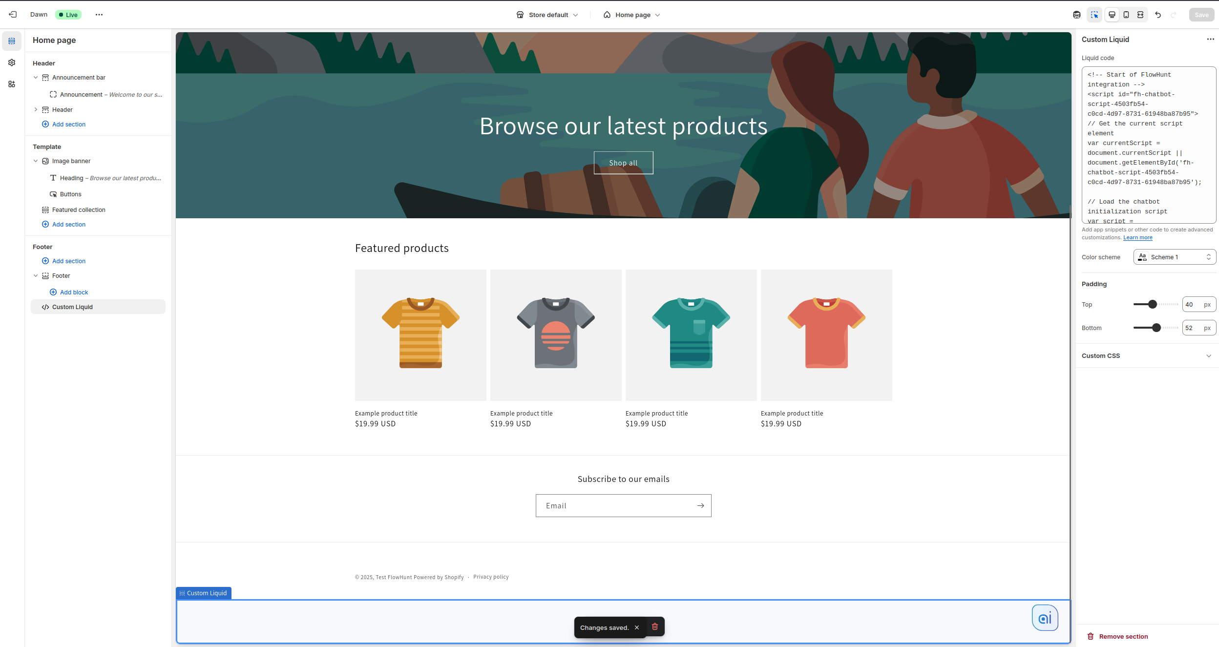 Selecting specific template in Shopify theme customizer