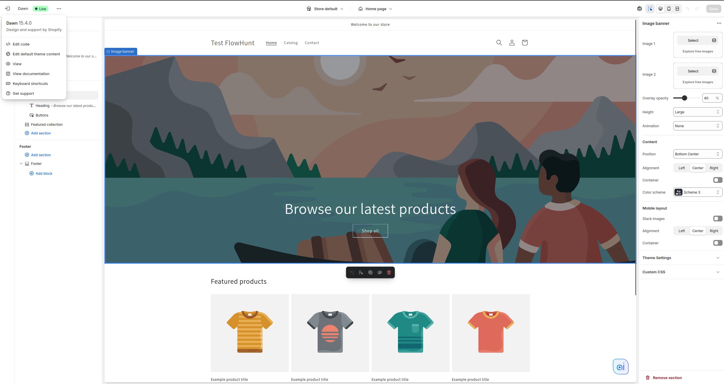 Shopify Edit Code option