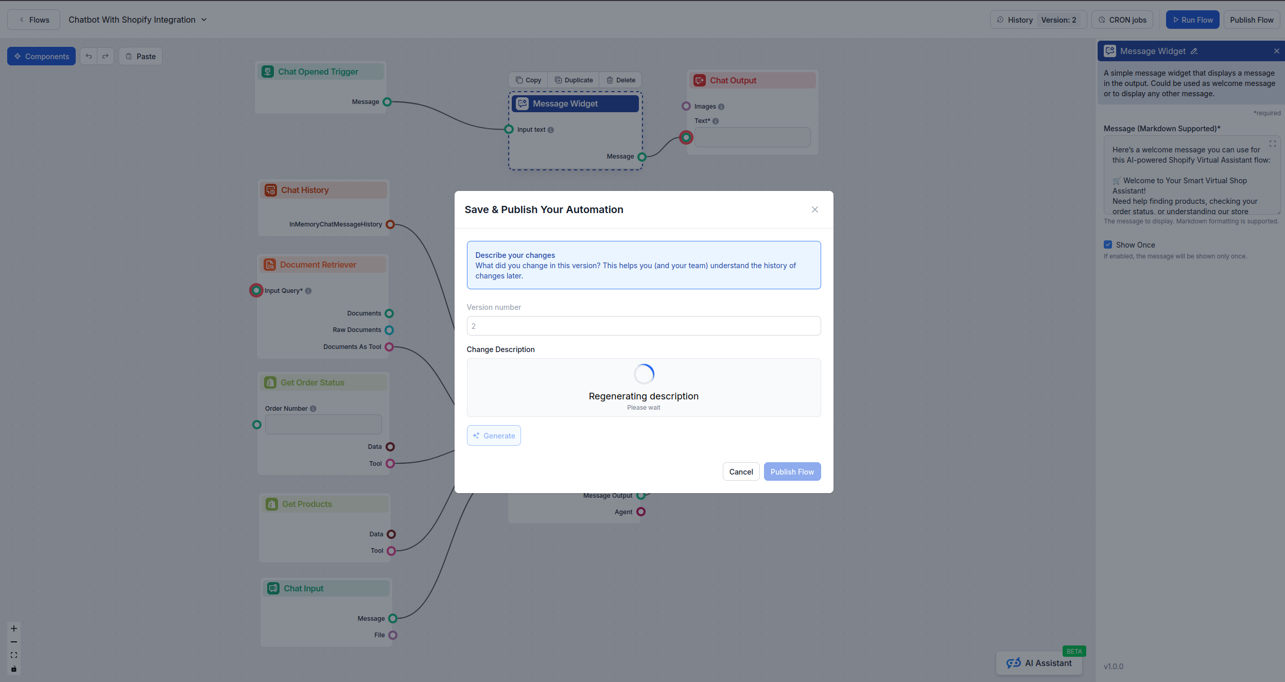 FlowHunt publish flow interface