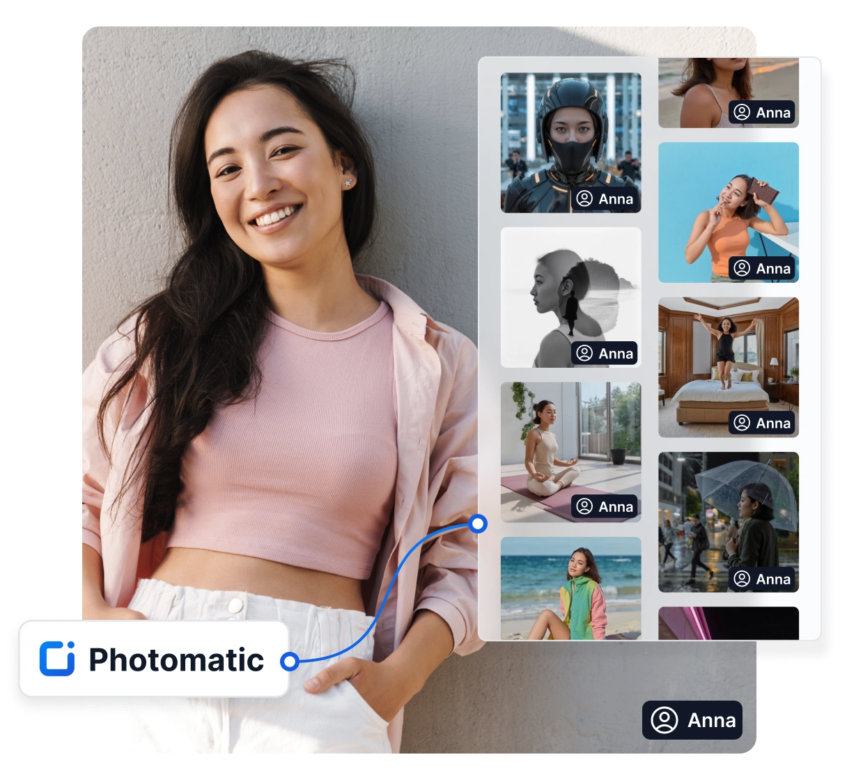 Photomatic AI image generator by FlowHunt — generate blog images, social media visuals, and product photography from text prompts using 30+ AI models and hundreds of styles.