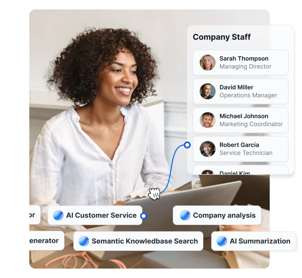 Internal knowledge base and training automation for hospitality