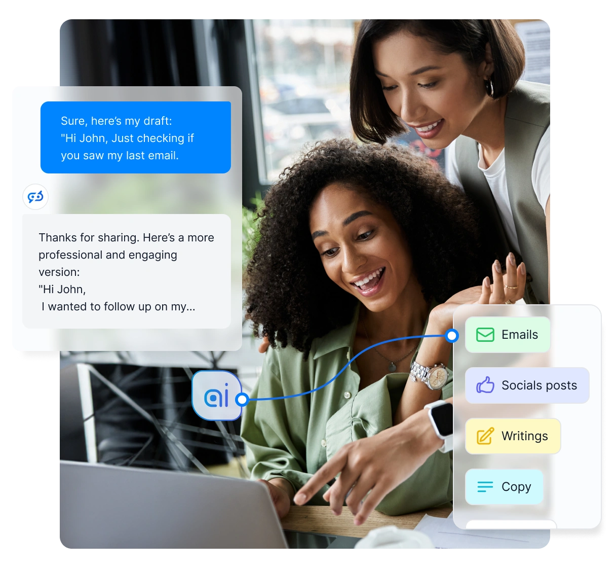 AI-generated personalized email sequences with dynamic content blocks, automated follow-up logic, and engagement tracking.